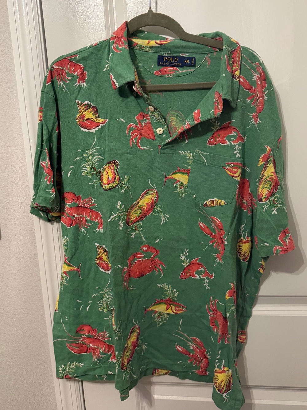 Ralph Lauren Green Short-Sleeve Tropical Print Polo